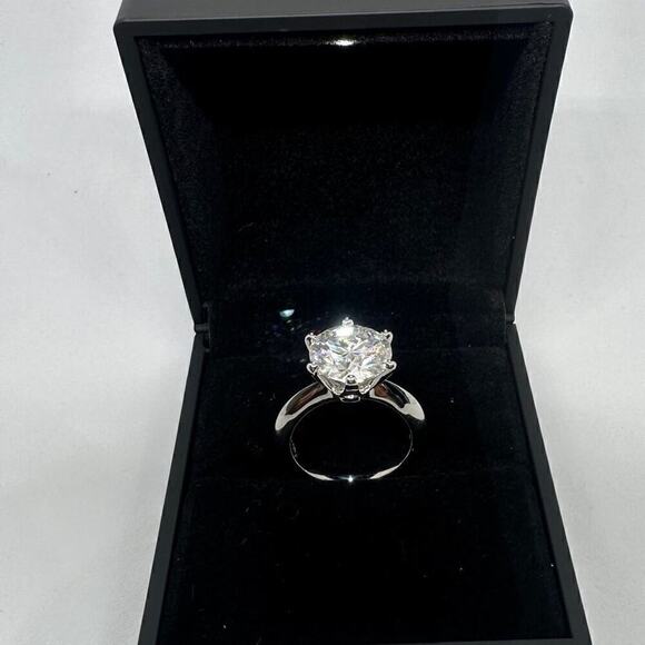 Moissanite Diamond Engagement Ring 5 Ct Wedding 6 Prong GRA Certified 18K Size 6 - Picture 10 of 12